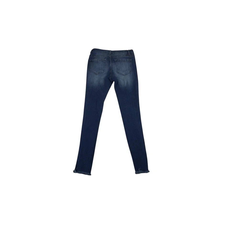 Kancan Los Angeles Skinny Jeans Womens 9 Blue Denim Cotton Distressed Frayed Hem